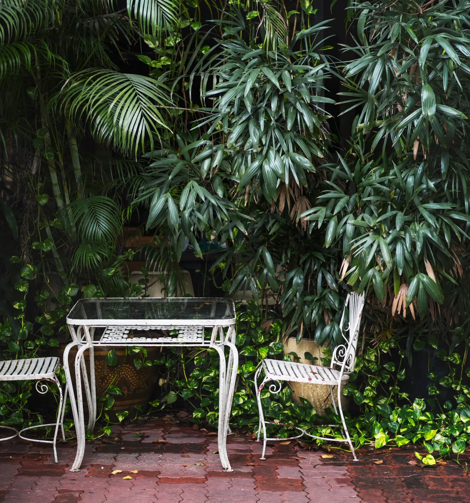 Beautiful garden patio with seating area
